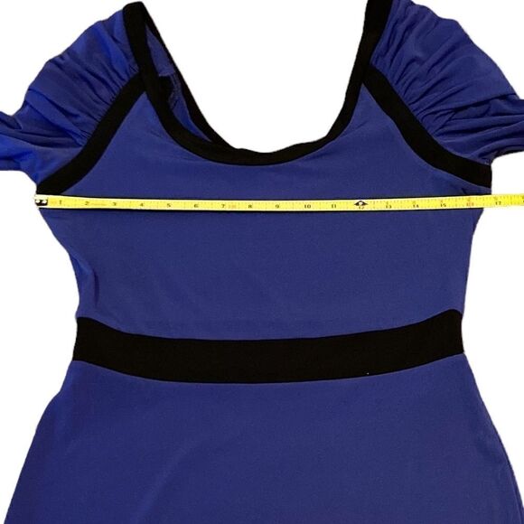 BCBGeneration Purplish Blue Long Sleeve Boatneck Dress, Size M - Picture 4 of 7